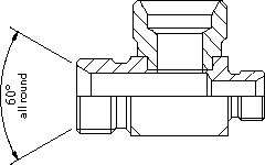 BSP male tee cone seating UNEQUAL