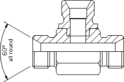 BSP male tee for bonded seal