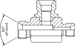 BSP male UNEQUAL tee for bonded seal