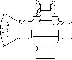 BSP male cross for bonded seal