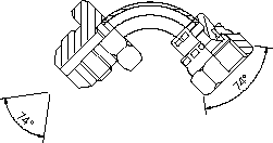 JIC male x JIC swivel female 90 deg swept elbow