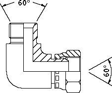 BSP male x BSP swivel female 90 deg forged compact