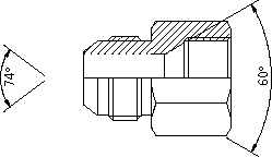 JIC male x JIS fixed female extended 60 deg intern