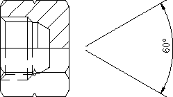 JIS fixed female cap (METRIC threads)