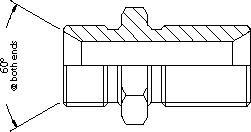 BSP male x BSP male bulkhead LESS LOCKNUT