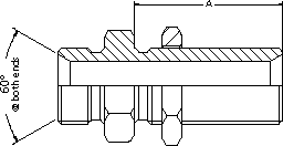 BSP male x BSP male extended bulkhead WITH LOCKNUT