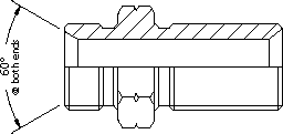 METRIC male x METRIC male bulkhead LESS LOCKNUT 1.