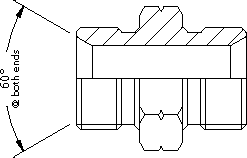 METRIC male 1.5 pitch x BSP male 60 deg Cone Both 