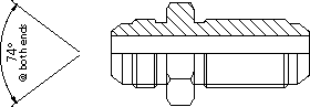 JIC male x JIC male bulkhead LESS LOCKNUT