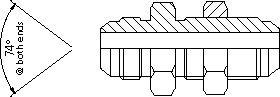 JIC male x JIC male bulkhead WITH LOCKNUT