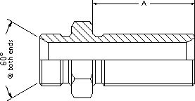 BSP male x BSP male extended bulkhead LESS LOCKNUT