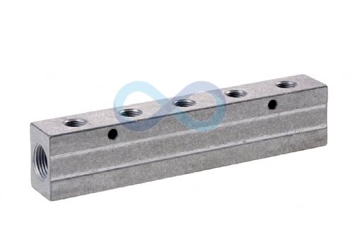 Aluminium Double Sided BSP  Manifold M5 - 1/2