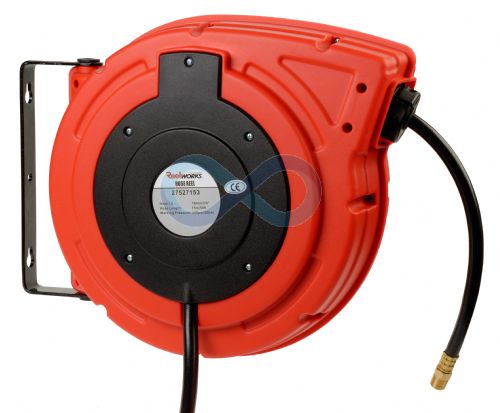 ReelWorks Spring-Rewind Twin-Line Oxyacetylene Hose Reel — Includes 1/4In.  x 50Ft. Hose