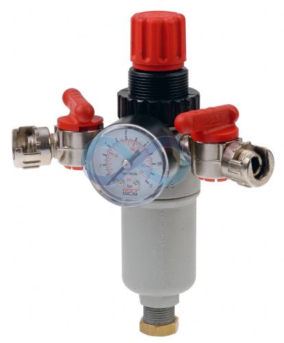 Twin Outlet Air Compressor Regulator with Integrated Pressure Gauge