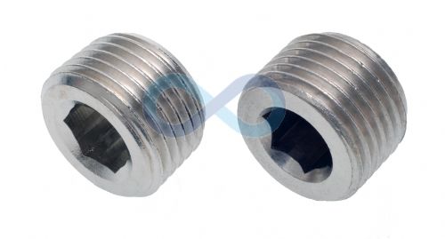 Plug Nickel Plated Brass Int Hex 1/8