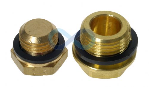 Brass Hex Male Plug M5 - 1/2