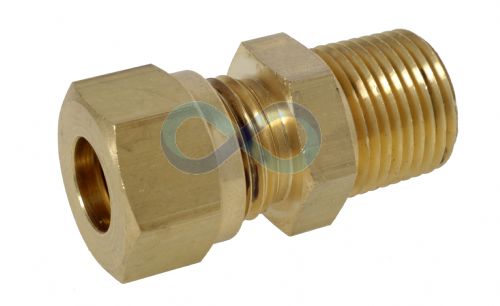 15 PC - Compression Brass Fitting 3/16 OD Tube X 1/8 NPT Male Pipe - RD  Content