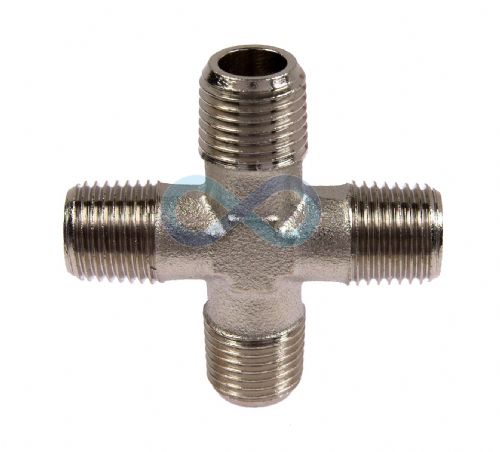 Nickel Plated Brass Male BSP Equal Cross 