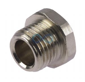 Plug Nickel Plated Brass Hex M5 & 1/8