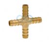 Hose Tail Cross - Brass 1/4