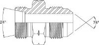 Metric Male 24 Deg Cone Tube Fitting(L) x JIC Male