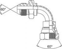 JIS Male x JIS Swivel Female 90 Deg Swept Elbow