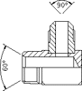 NPTF male x SAE male 45 deg external flare 90 deg 